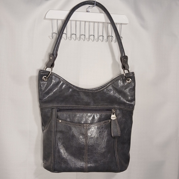 Rosetti Leather Gray Shoulder Bag - Picture 6 of 12